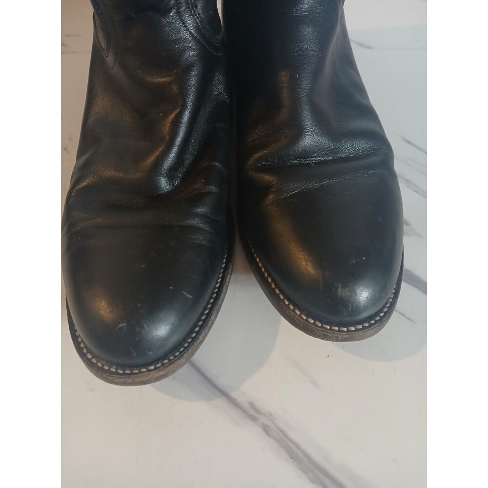 Justin 3703L Cora Women's Classic Ropers Leather Cowboy Boots Black Size 7C - Picture 2 of 12